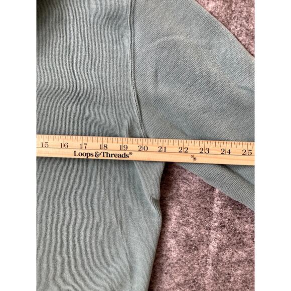 Land's End Sweater Mens Medium Quarter Zip Green Preppy Pullover - Picture 3 of 7